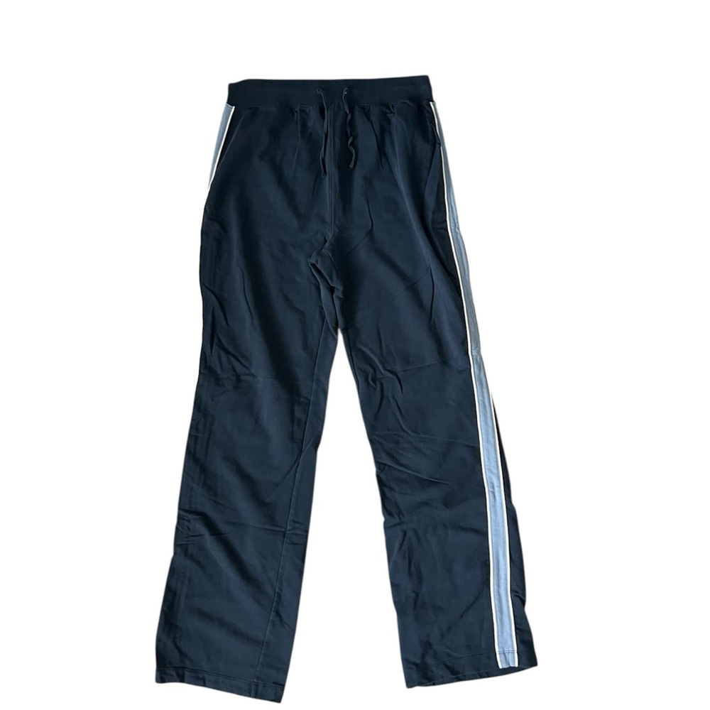 🔹DUO MATERNITY: Women’s S, navy blue w/light blue stripe accent track pants🔹